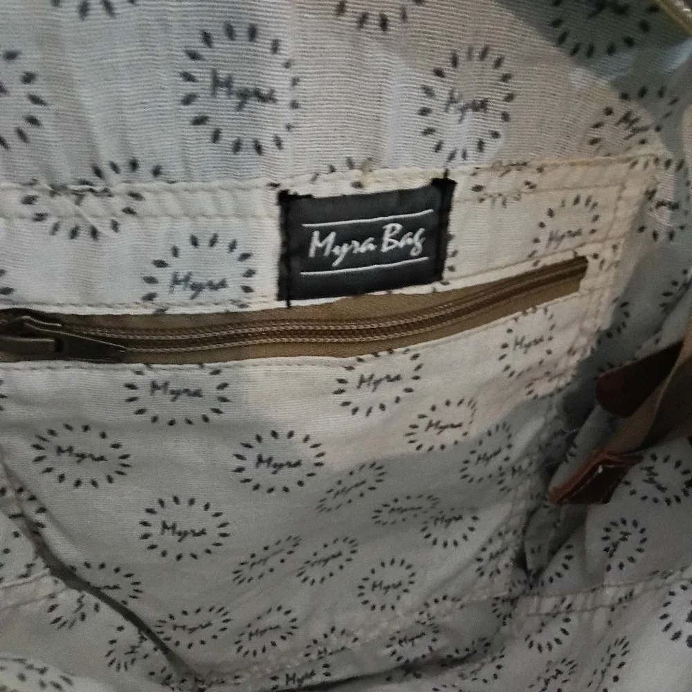 Myra Bag Handmade Vibrant Backpack Upcycled Canvas & Cowhide Leather Western